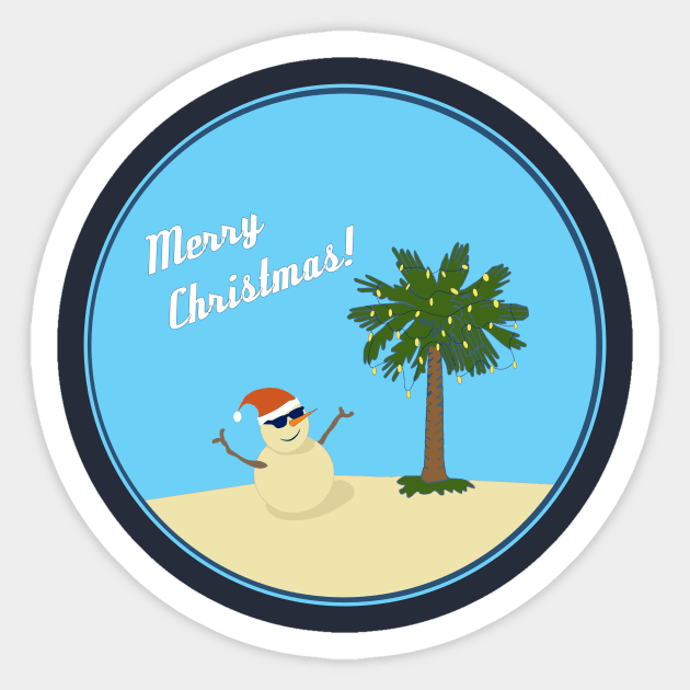 Merry Christmas! beach Sticker by candhdesigns